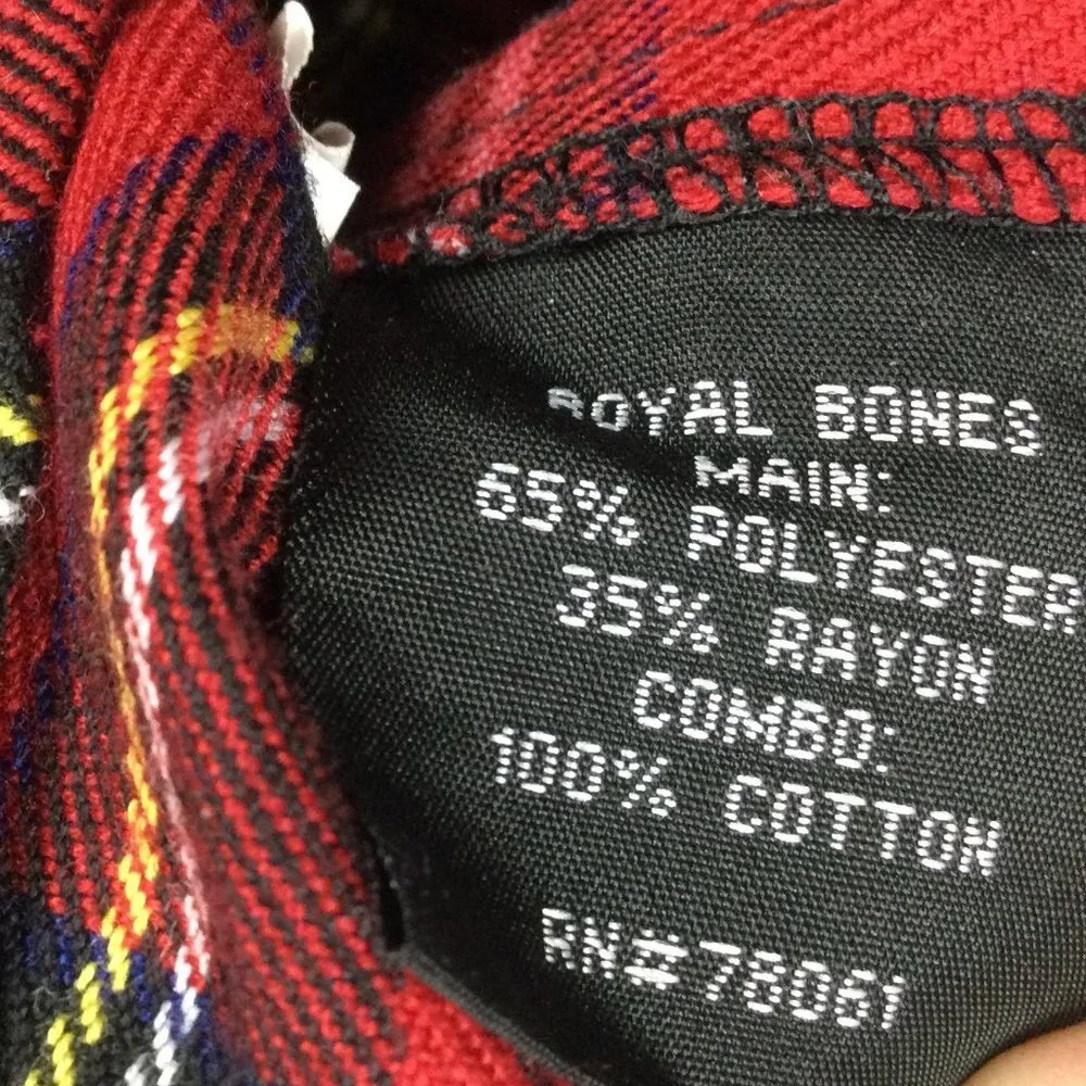 Tripp NYC Royal Bones Red Plaid Mini Skirt M